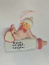 Personalized New Baby Girl Bottle Special Delivery Xmas Ornament Name and Info
