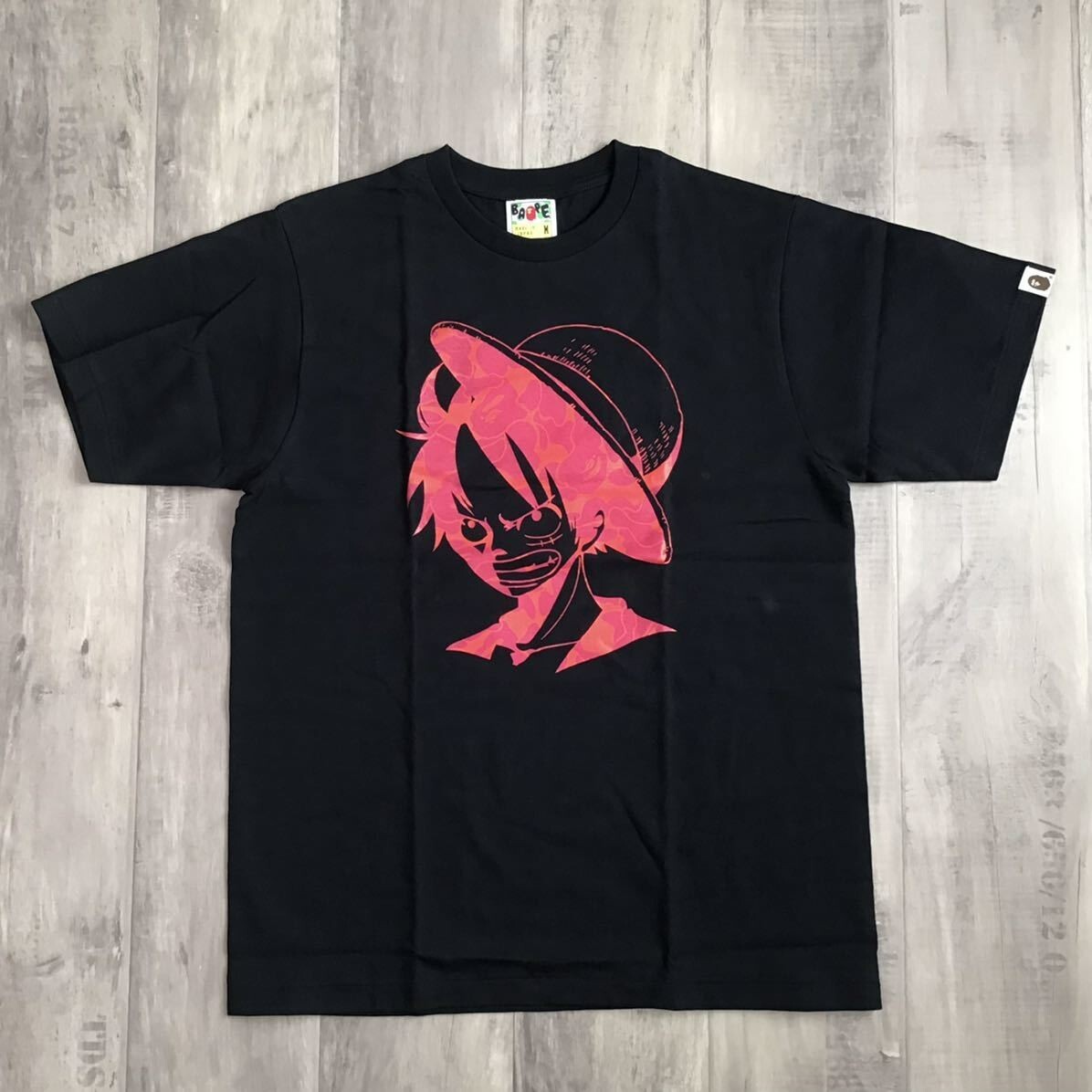 A BATHING APE / Tシャツ/M/コットン/BLK/プリント/×ONE PIECE BAPE × One piece Red camo Luffy T-shirt Black A Bathing Ape Size M