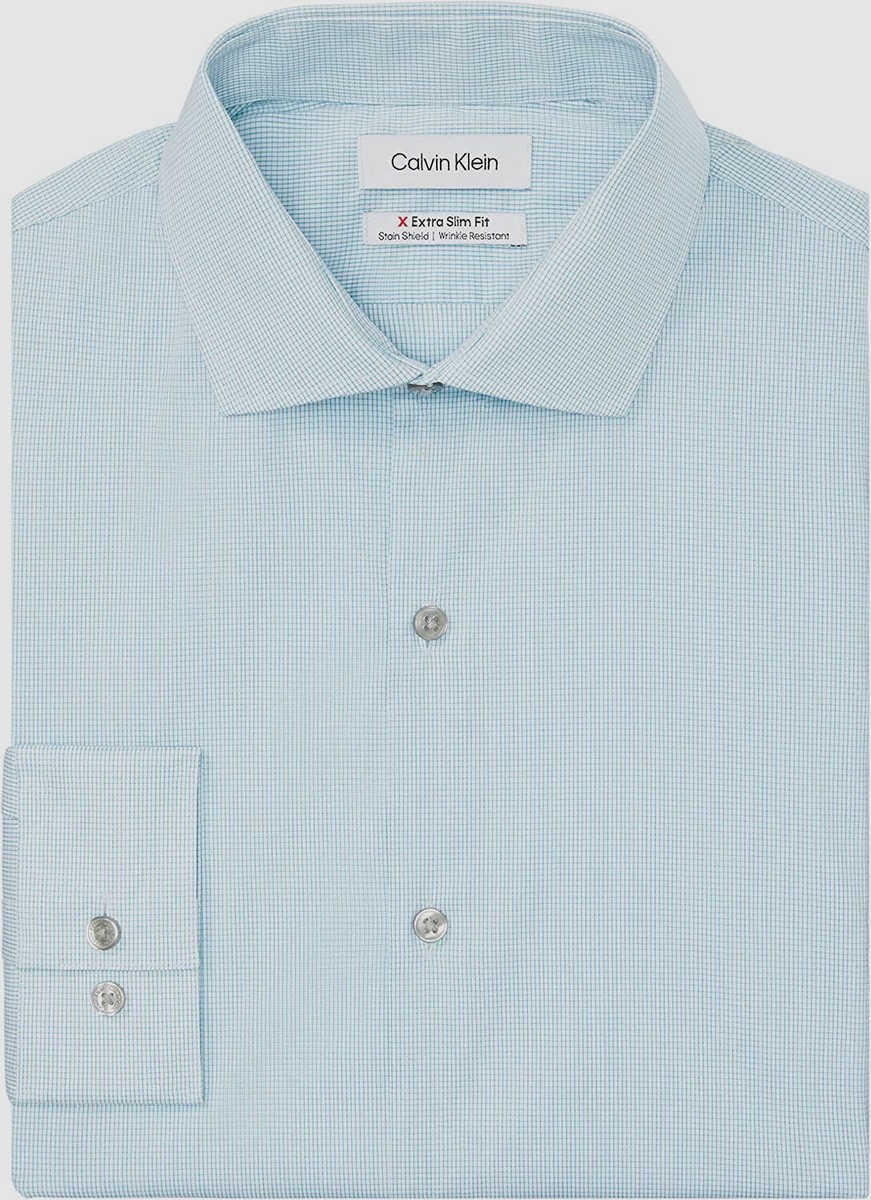 extra slim fit dress shirts for men Awearness Kenneth Cole Slim Fit Ultra Performance Stretch Dress Shirt in Blue Mens Non-Iron Spread Collar Button-Down, Size 16 32/33
