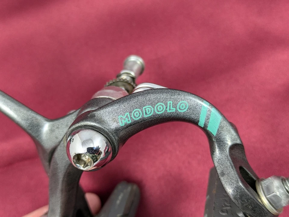 Modolo Green Stripe Brake Set F&R Anodized Gray Aztec Pads RARE B39 - Image 3 of 4