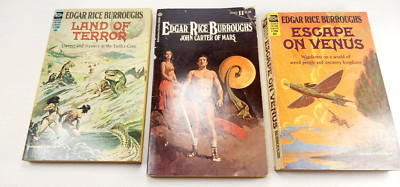 Lot of 3 * John Carter of Mars * Edgar Rice Burroughs-Ace F Paperback-60's/70's