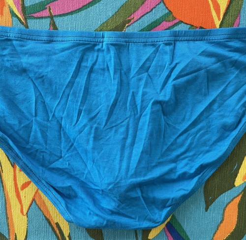 Men's Sexy Cotton Blend Modal Blue Bikini Briefs Size L - Picture 8 of 13