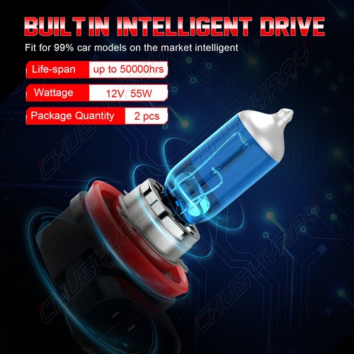 2x H8 H9 H11 LED Car Headlight Fog Light Kit Canbus Error Free 6000K White Bulbs - Picture 6 of 11