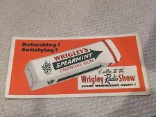 1948 Wrigley's Gum Bus Trolley Cardboard Spearmint 'Radio Show' 11 x 21 Refreshi
