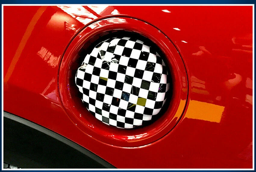 Tapa de tanque de combustible de gasolina a cuadros para MINI Cooper F55 F56 F57 2014-2022 Foto 2 de 4