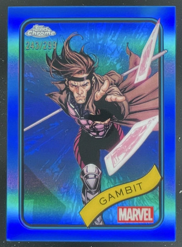 2025 Topps Chrome Marvel Blue Refractor #105 Gambit /299