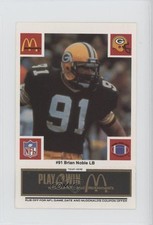 1986 McDonald's Play & Win Green Bay Packers Black Tab Brian Noble 0u7