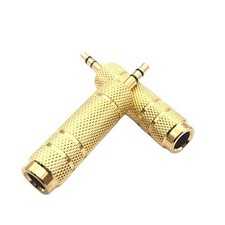 2Pcs 3.5mm Male to 6.5mm Female Plug Stereo Audio Adapter Converter Headphone E