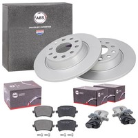 ABS Bremsscheiben 282Mm + BelÄGe + SÄTtel Hinten Passend FüR VW Passat B6 3C