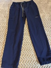 Jaanuu Women Blue Scrub Pants Size SP Small Petite Drawstring Pockets