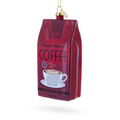 Coffee Bag Blown Glass Ornament