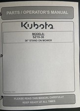 Official Kubota SZ19-36 Stand-On Mower Owners Operators Manual Free Binder