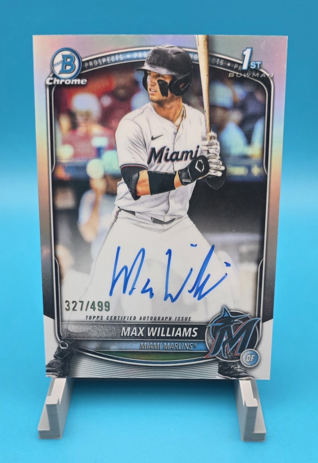2025 Bowman Draft Max Williams Auto Chrome Refractor /499 CPA-MWI Miami Marlins