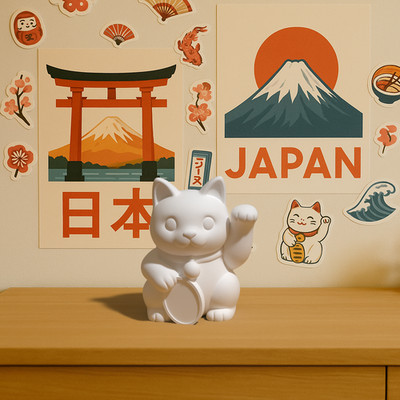 Maneki-Neko   Japanische Glückskatze / Lucky Cat Figur | Feng Shui Deko