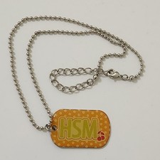 Disney High School Musical Dog Tag Fashion Necklace 19" Length Yellow Orange HSM
