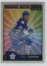 2016-17 O-Pee-Chee Platinum Rookie Rainbow Color Wheel Kasperi Kapanen Auto f0l