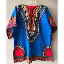 Dashiki Print Tunic XL Unisex Shirt NWT Vibrant Tribal African Inspired