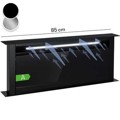 Dunstabzugshaube 90cm Umluft Abluft Downdraft Unterbau Edelstahl Filter 682m³/h