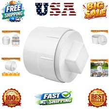 4" PVC Sewer Cleanout Adapter with Plug Pipe Fitting, PVC DWV Flush Sewer Cle...