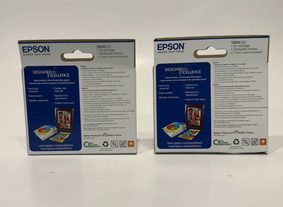 Brand New 2PK Epson 202XL Black Ink Cartridges WF-2860 XP-5100 High Yield - Image 4 of 4