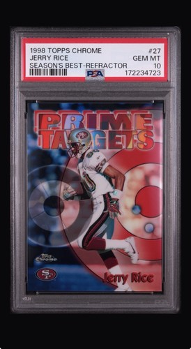 1998 Topps Chrome Season's Best Prime Targets Jerry Rice #27 Refractor PSA 10