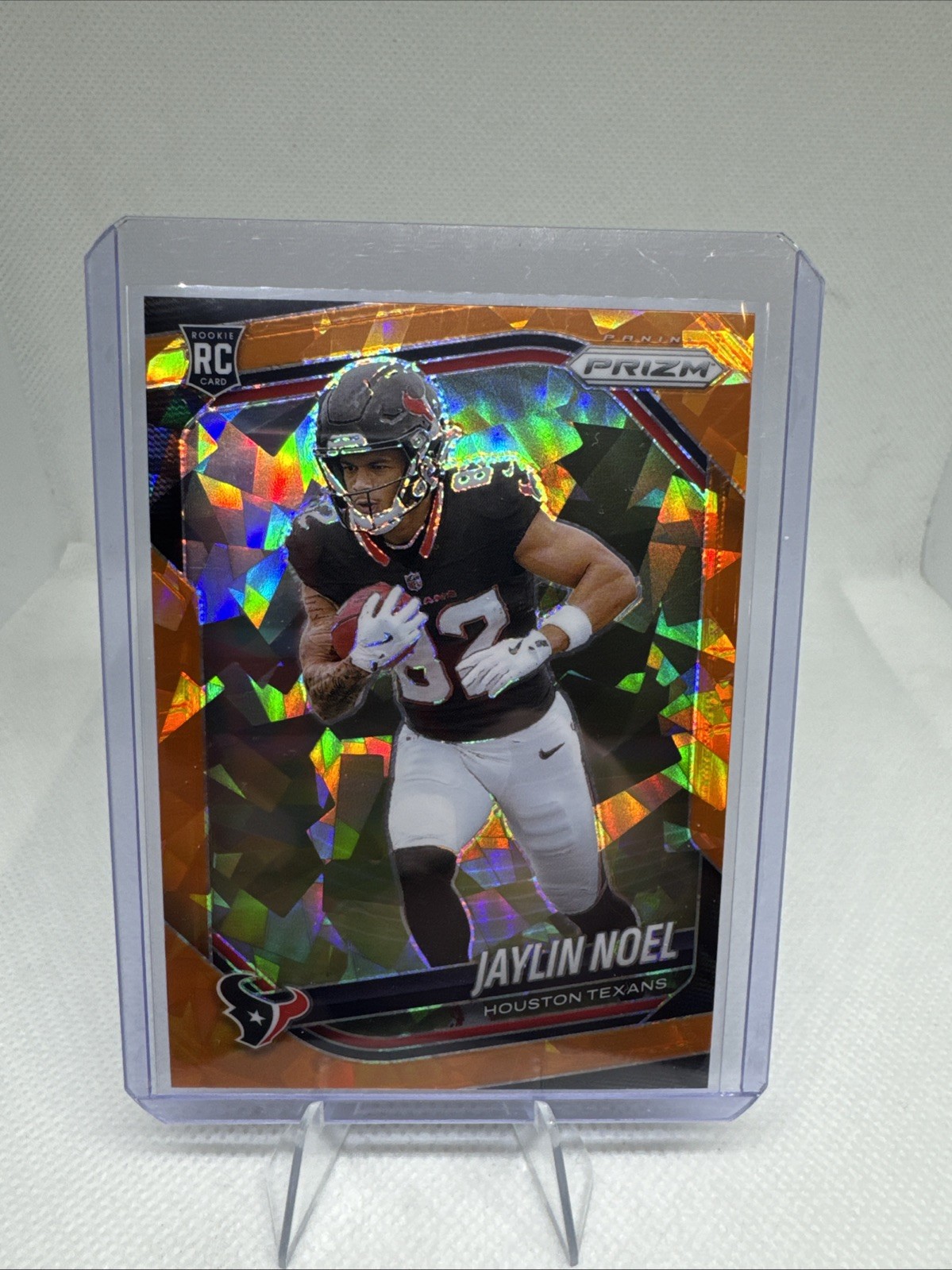 2025 Panini Prizm JAYLIN NOEL (RC) #386 Orange Cracked Ice Prizm HOUSTON TEXANS