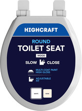 Premium round Toilet Seat with Slow-Close Design Adjustable Hinges - Molded Wo
