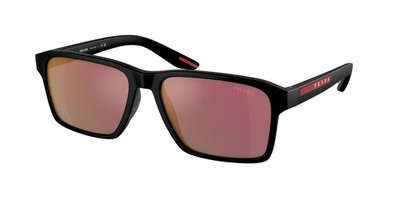 Prada Linea Rossa PS 5YSF matte black dark grey mirror r 1BO10A Sunglasses