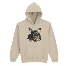 Miniature Pinscher Puppy Dogs Animals Kids Hoodie Lying Down Graphic