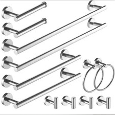 BWE 12-Piece Bath Hardware Set w/Towel Ring, Toilet Paper Holder, Towel Hook...