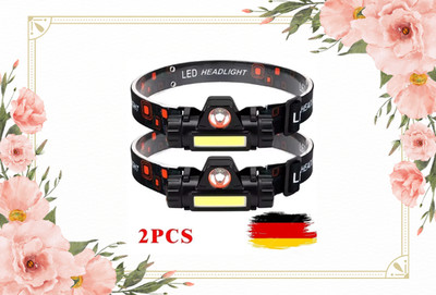 2x LED Headlamp Super Bright USB Rechargeable Headlamp with 2 Light Modes