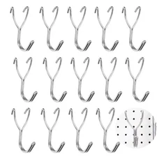 15 Pack Pegboard Hooks Add on Pegboard Panels Hook Non Falling Metal Prong 