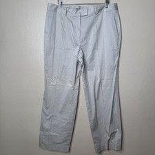 Brooks Brothers Pants Women's 14W Gray Chino Classic Dress Pants Cotton NWT