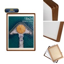 Tacomany Natural Wood Picture Frame Walnut 18x24 matted to 16x20
