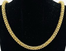 Modeschmuck Kette, vergoldet, Muster, 45 cm lang, 5 mm breit.