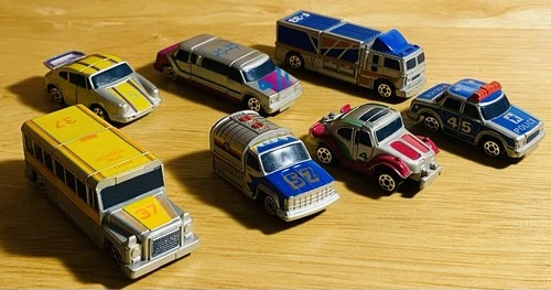 Vintage Matchbox 1990 Connectables Vehicles VW Bug Police School Bus + Lot #69