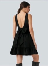 Halara Boat Neck Scoop Back Bow Mini Dress XL