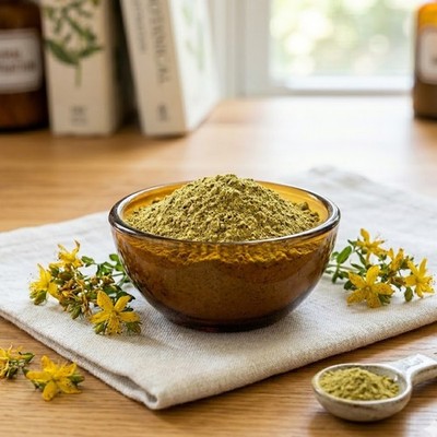 Organic St Johns Wort Powder - Pure Hypericum Perforatum - Herbal  Support