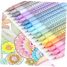 0.38mm Fine Point Pen,16 Pack Colored Fineliner Bible Pens No Bleed 16-Color