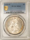 1859-O $1 SEATED LIBERTY DOLLAR - PCGS MS-61, FLASHY LUSTROUS UNCIRCULATED!