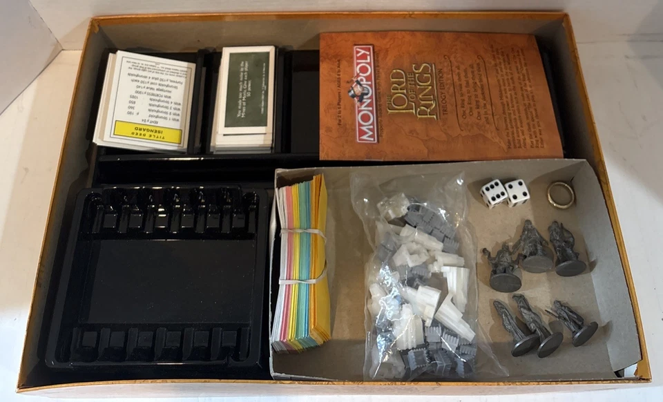Monopoly Lord of the Rings Trilogy Edition Board Game - 100% COMPLETE w/Ring - Image 3 of 3