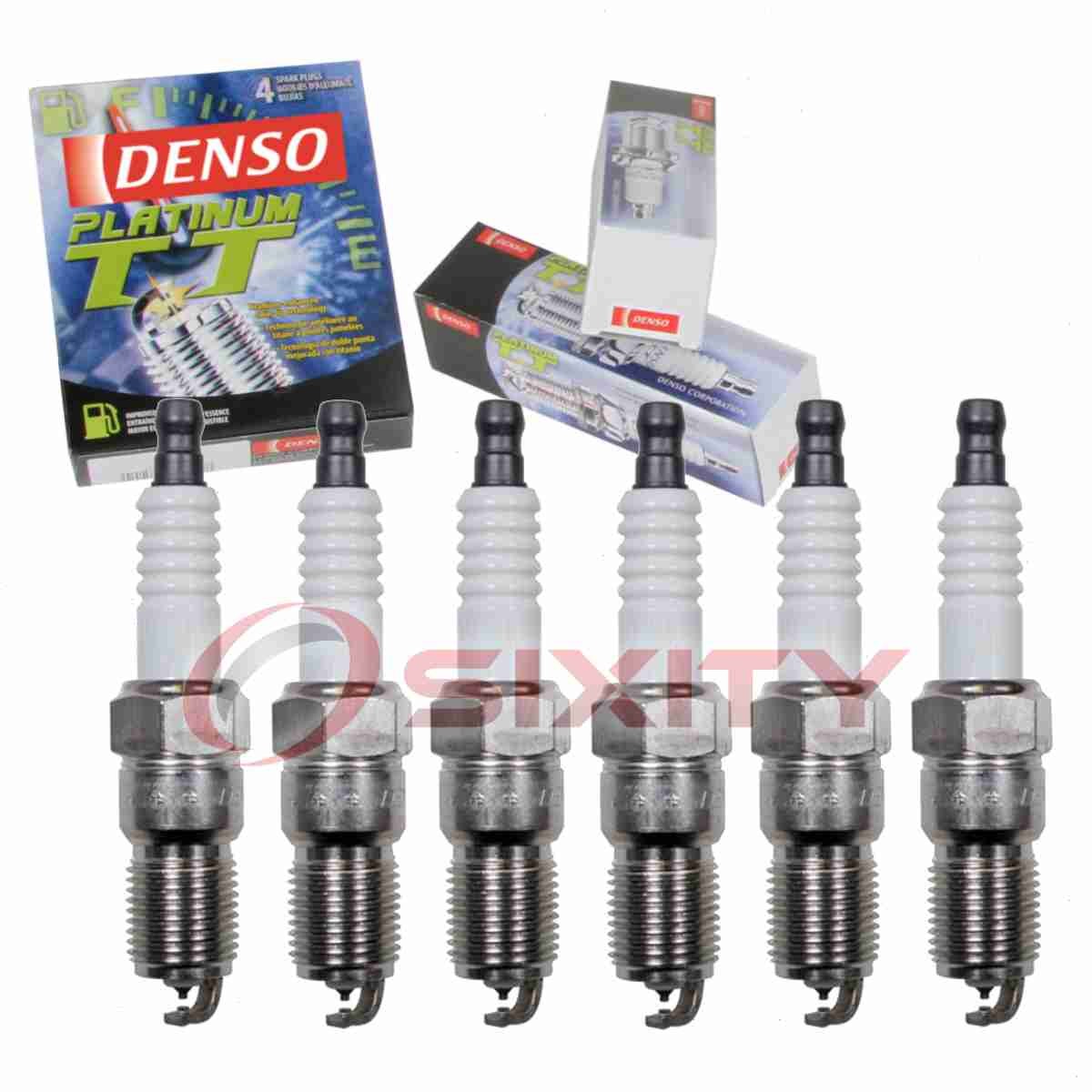 6 pc Denso Platinum TT Spark Plugs for 1988-1992 Eagle Premier 3.0L V6 pl
