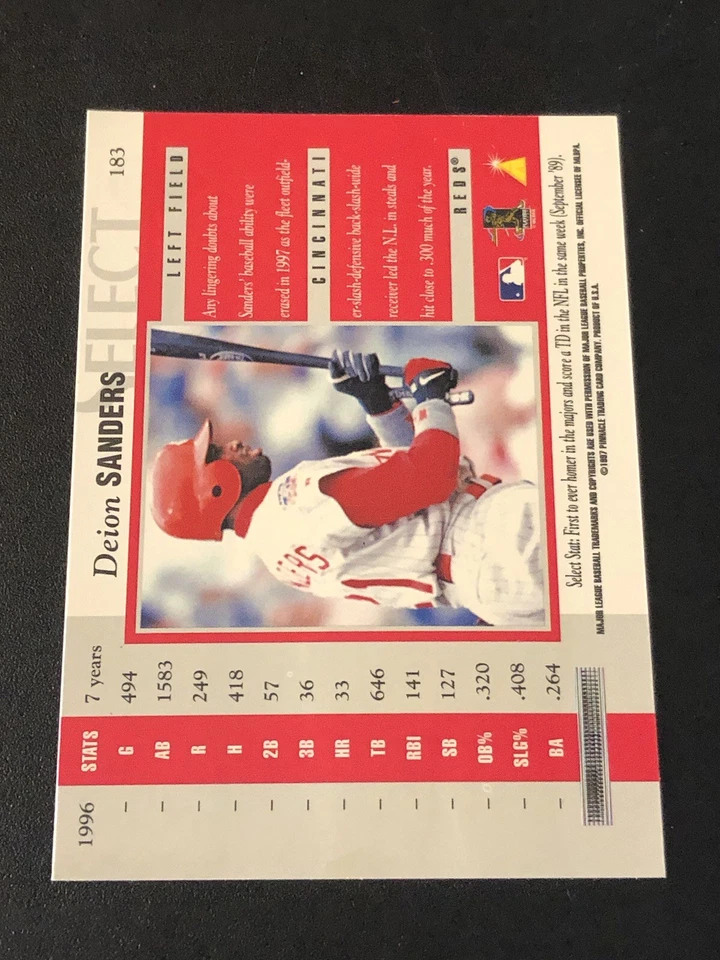 1997 Select Select Company Deion Sanders #183 - Image 2 of 2