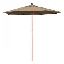 Pemberly Row 7.5' Push Lift Wood Pole Patio Umbrella - Performance Fabric Beige