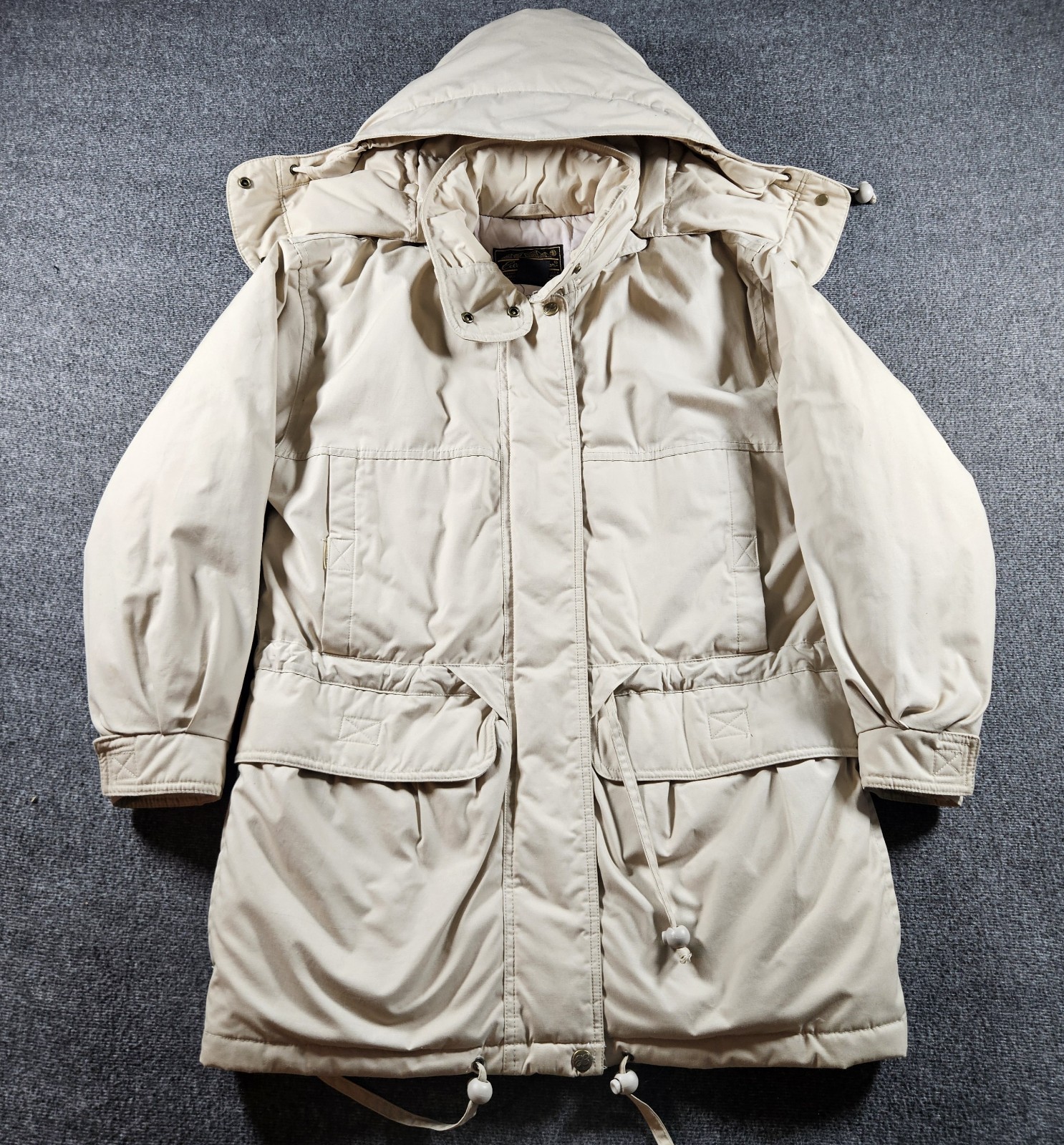 Vintage Eddie Bauer Goose Down Puffer Trench Duster Jacket Coat Mens Small 80s