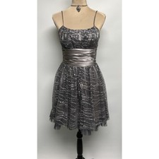 VTG Y2K Morgan  Co Prom Dress Size 3 4 Whimsical Fairy Mesh Glitter Cocktail