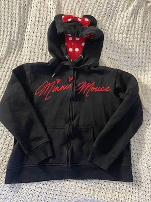 Disney Parks Minnie Mouse ZipUp Hoodie With Ears Size XXL (Will Fit A Size L/XL)