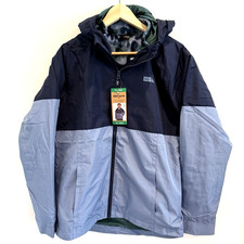 NWT Eddie Bauer Coat Boys Sz 18/20 XL Blue 3-in-1 Jacket Camo Zip In Fleece Hood