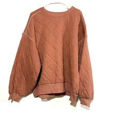 Universal Thread Quilted  Sweatshirt Women 2XL Apricot Glaze Oversize Plus Size