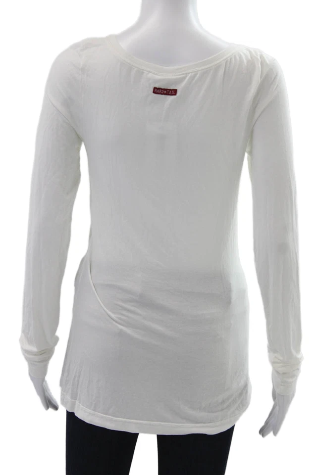 Camiseta básica de manga larga Hard Tail para mujer blanca talla S Foto 3 de 4